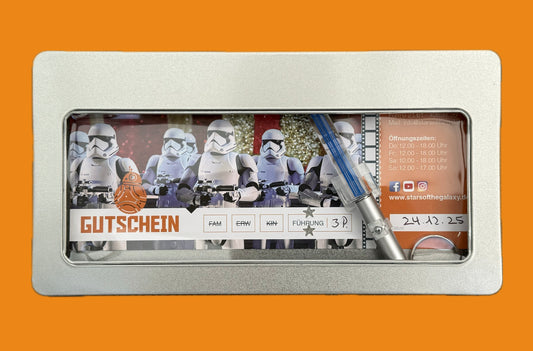 Geschenkset „Führung für 3 Personen mit Laserschwertkampf“